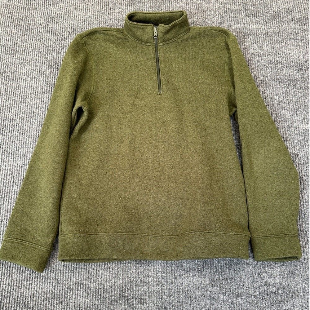 Old Navy Quarter-Zip Knit Pullover Medium Olive Green Soft Layering Sweater